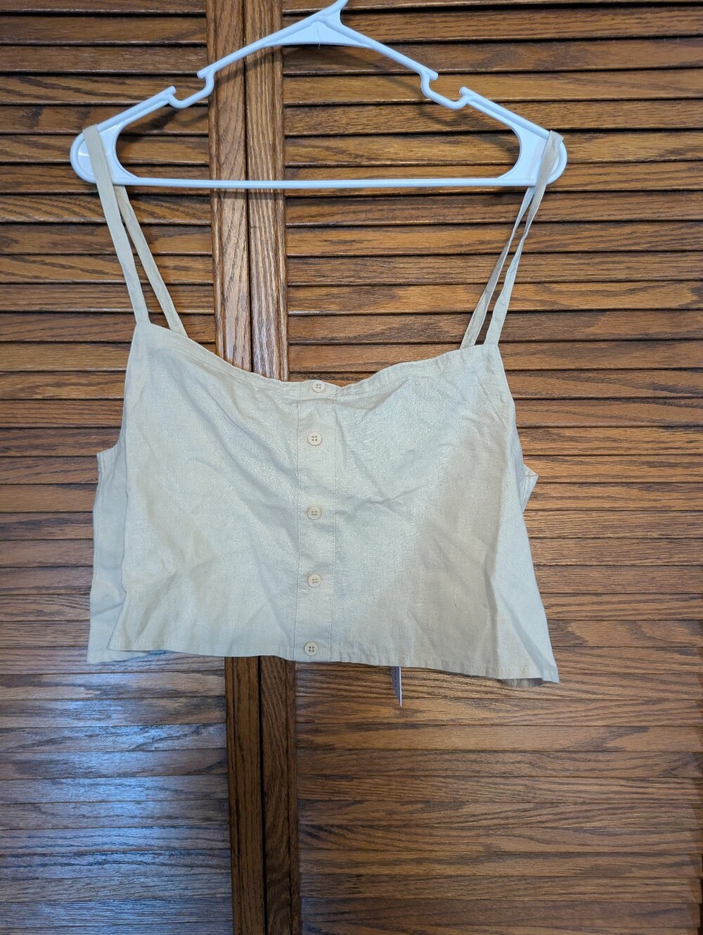 WeWoreWhat NWT Women's Tan Linen Trapeze Tank Size Large